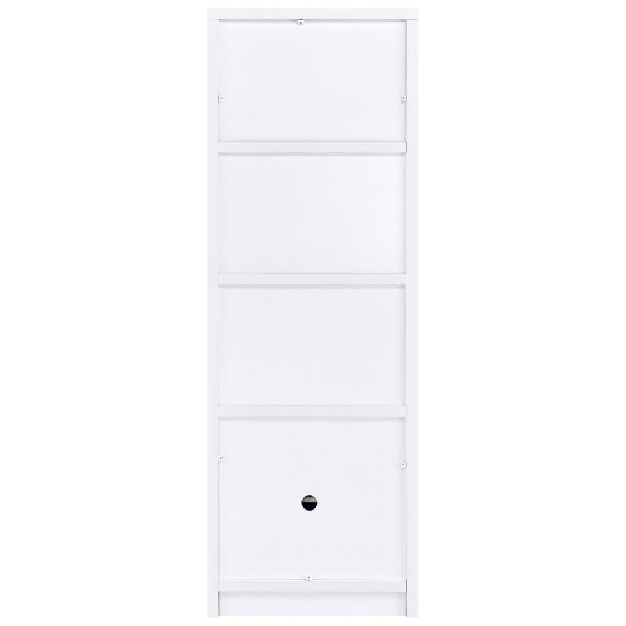 Laughlin 4-shelf Engineered Wood Media Tower White