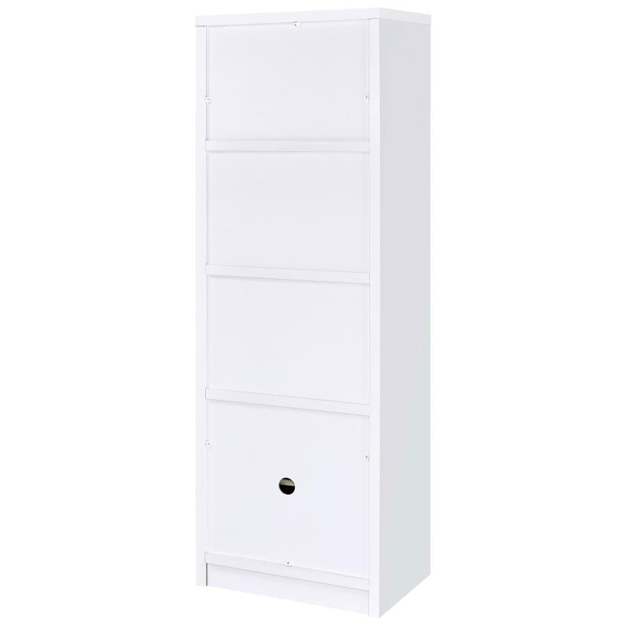 Laughlin 4-shelf Engineered Wood Media Tower White