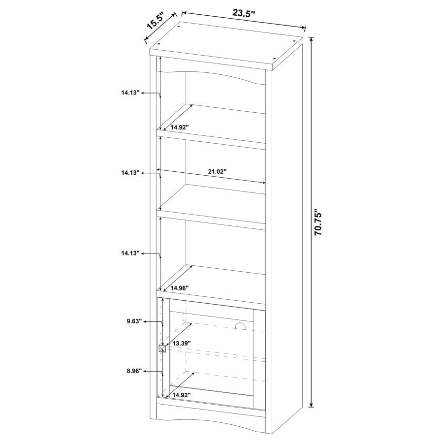 Laughlin 4-shelf Engineered Wood Media Tower Dark Pine