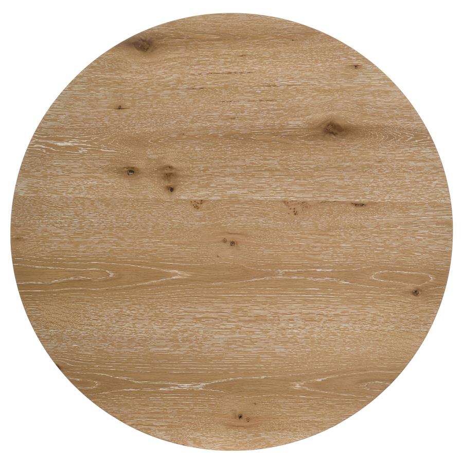 Kessler 3-piece Round Sculptural Wood Coffee Table Set Light Oak