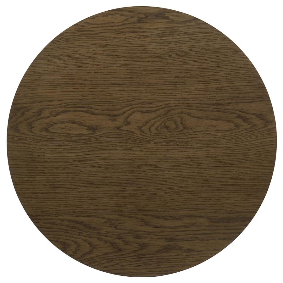 Kessler Round Sculptural Wood End Table Brown