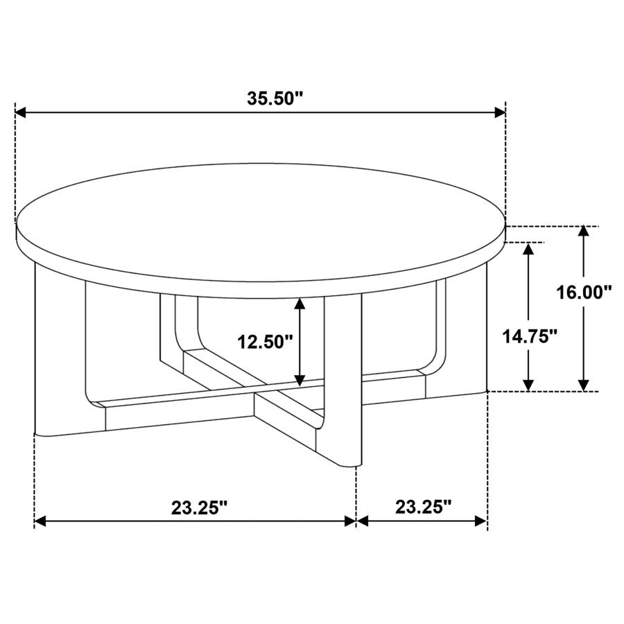 Kessler Round Sculptural Wood Coffee Table Brown