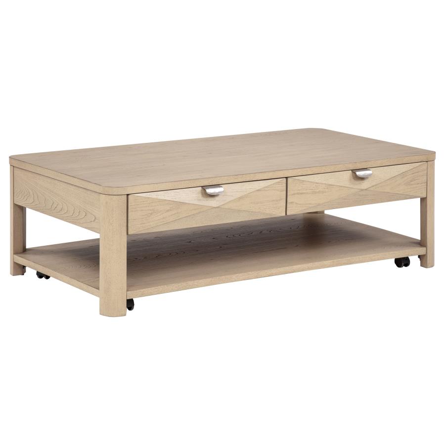 Marcelo 3-piece Coffee Table Set with Storage Light Elm