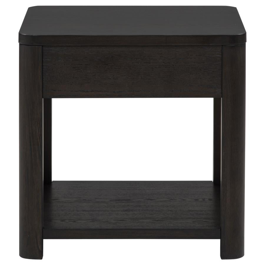 Marcelo Wood End Table with Drawer and Shelf Coffee