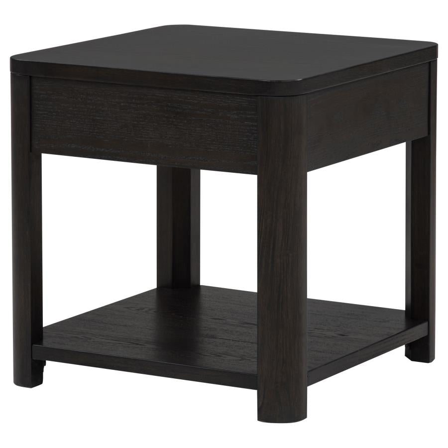 Marcelo Wood End Table with Drawer and Shelf Coffee