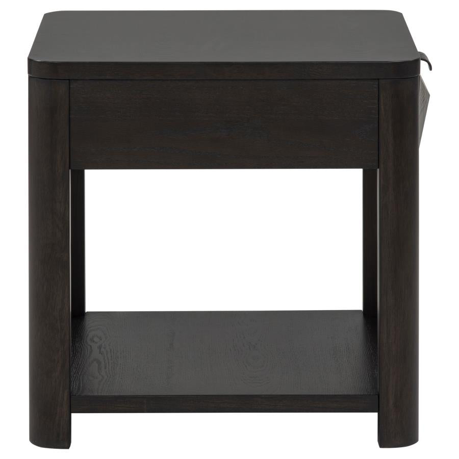 Marcelo Wood End Table with Drawer and Shelf Coffee