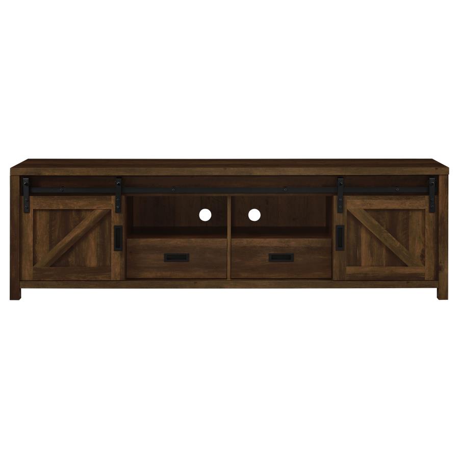 Madra 2-door Engineered Wood 79-inch TV Stand Dark Pine