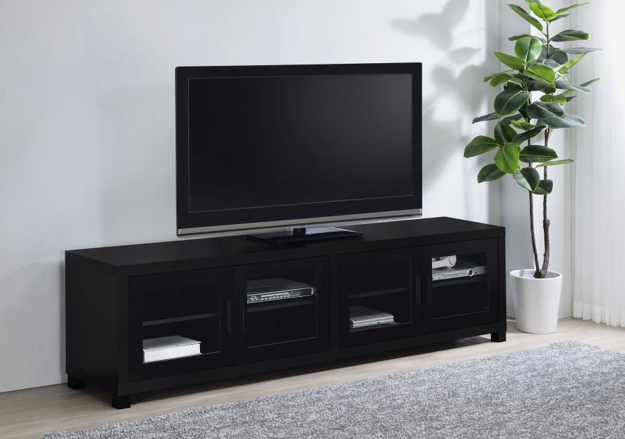 Sachin 4-door Engineered Wood 79-inch TV Stand Black