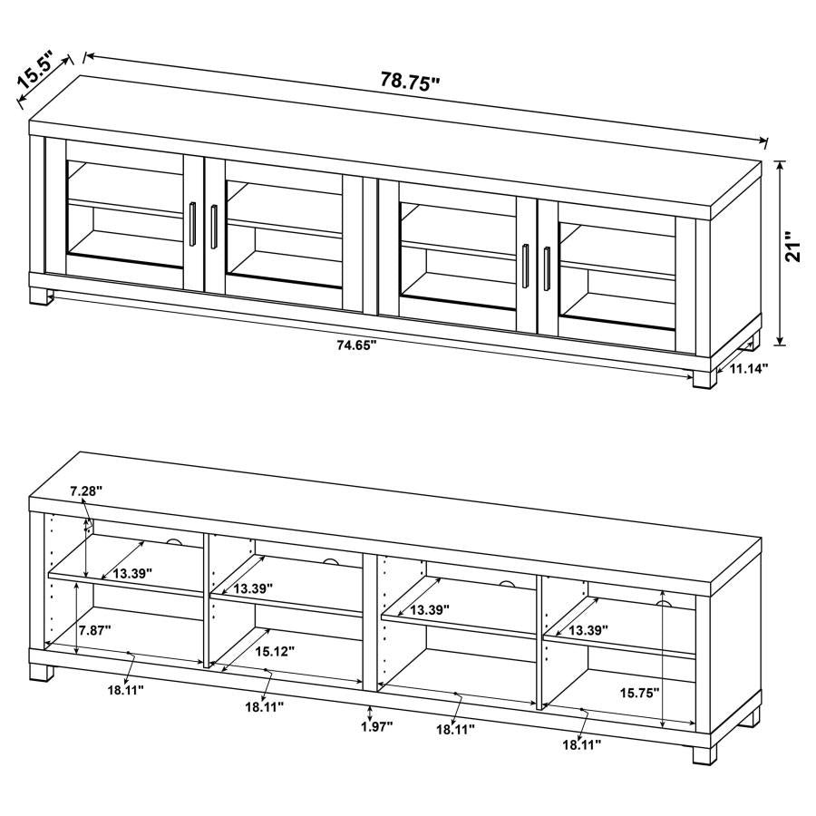 Sachin 4-door Engineered Wood 79-inch TV Stand Black