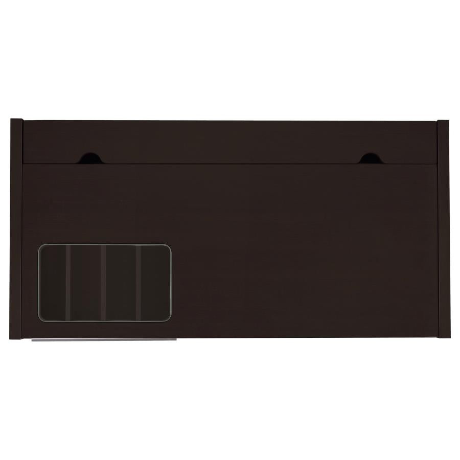 Halston 47-inch 2-drawer Office Desk with Cabinet Cappuccino