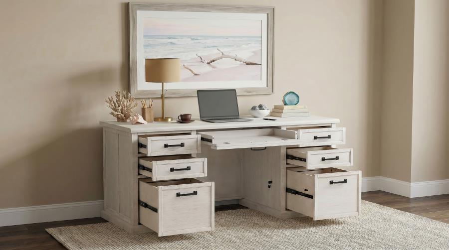 Altidore 68-inch 7-drawer Executive Home Office Desk Distressed White