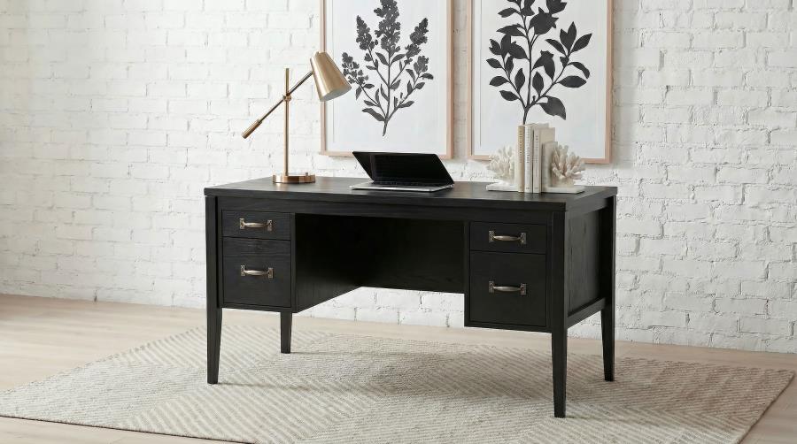 Graham 4-Drawer Lift-Top Computer Desk Black