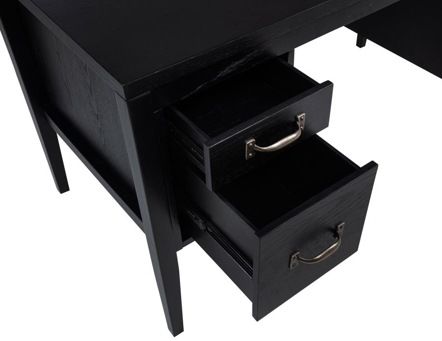 Graham 4-Drawer Lift-Top Computer Desk Black