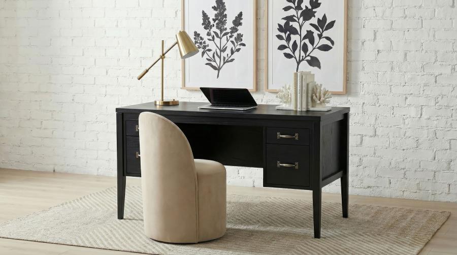 Graham 4-Drawer Lift-Top Computer Desk Black