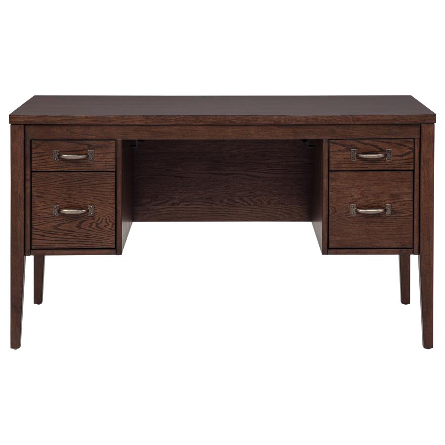 Graham 4-Drawer Lift-Top Computer Desk Walnut Brown