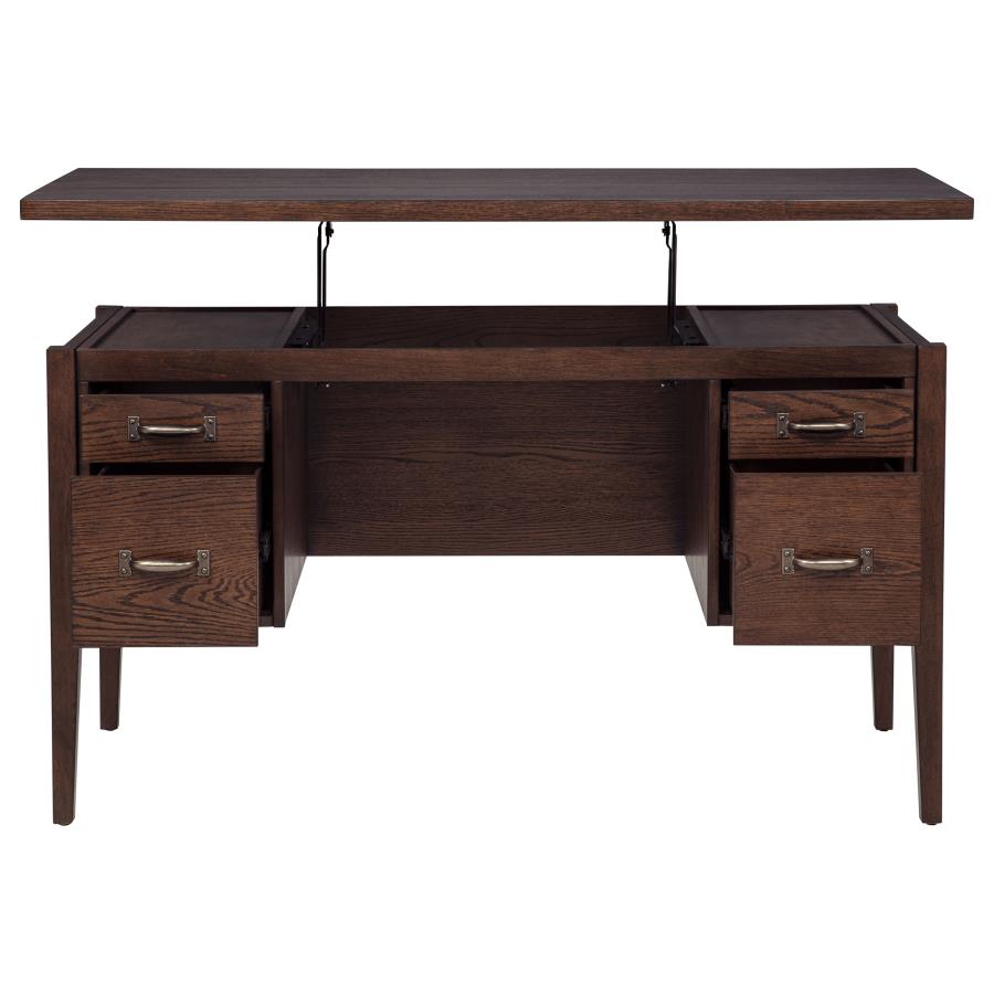 Graham 4-Drawer Lift-Top Computer Desk Walnut Brown
