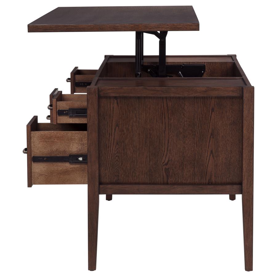 Graham 4-Drawer Lift-Top Computer Desk Walnut Brown