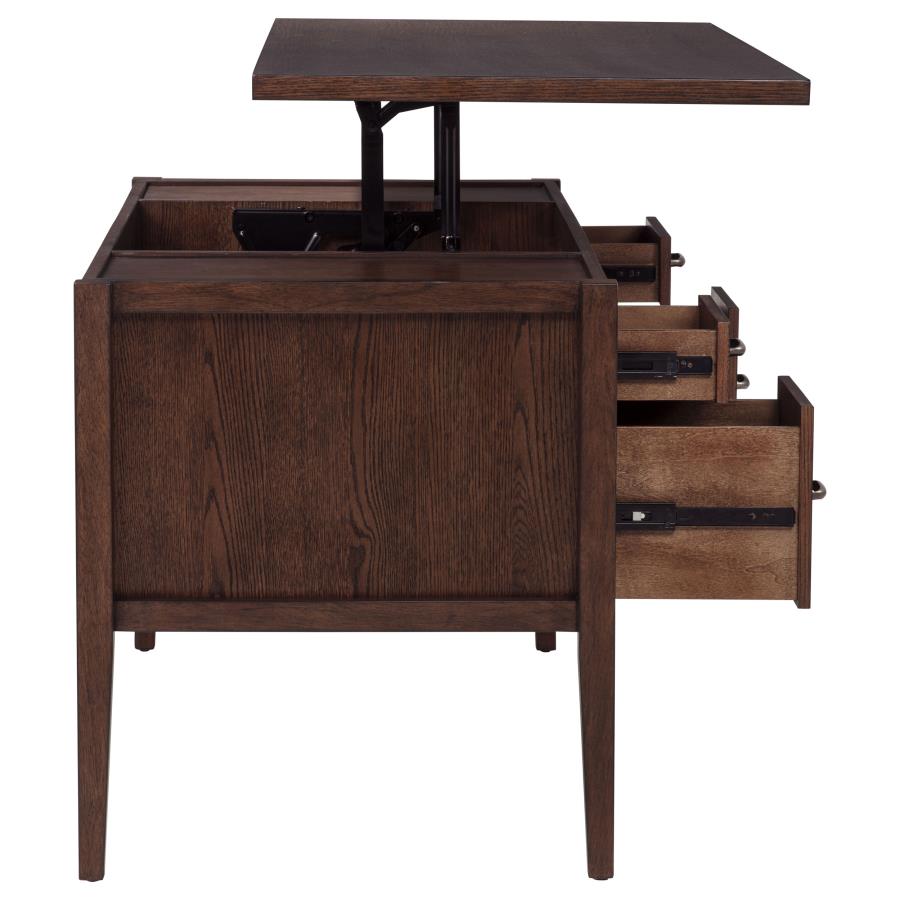 Graham 4-Drawer Lift-Top Computer Desk Walnut Brown