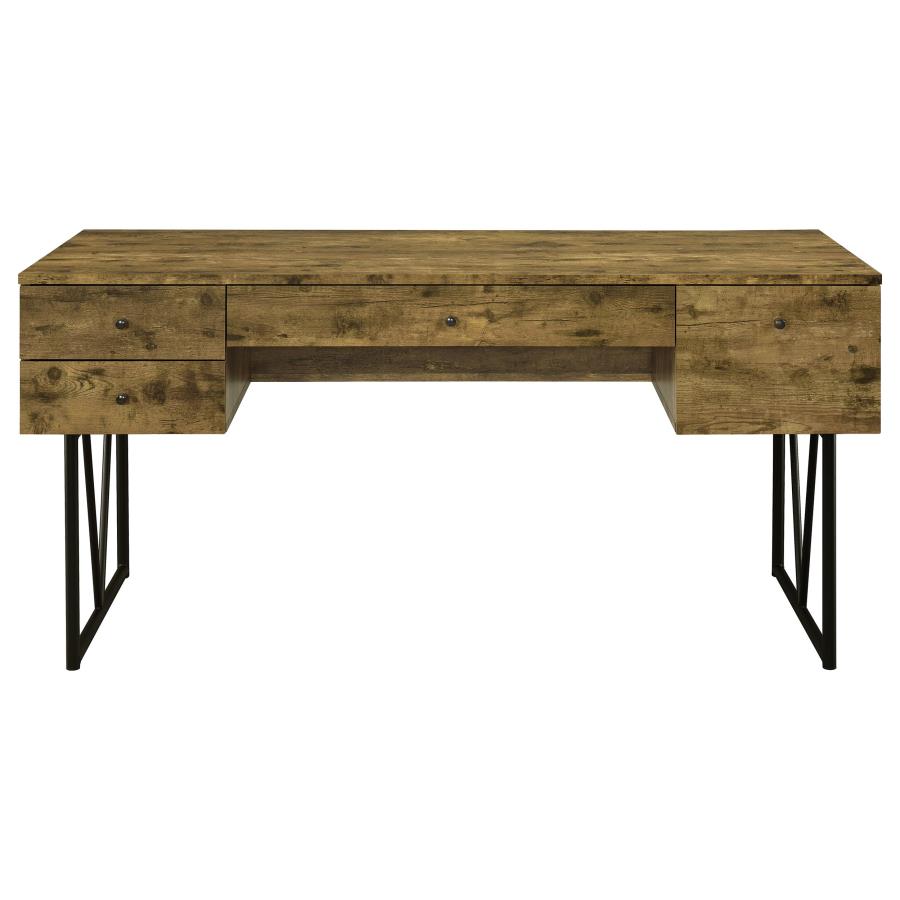 Analiese 63-inch 4-drawer Writing Desk Rustic Nutmeg