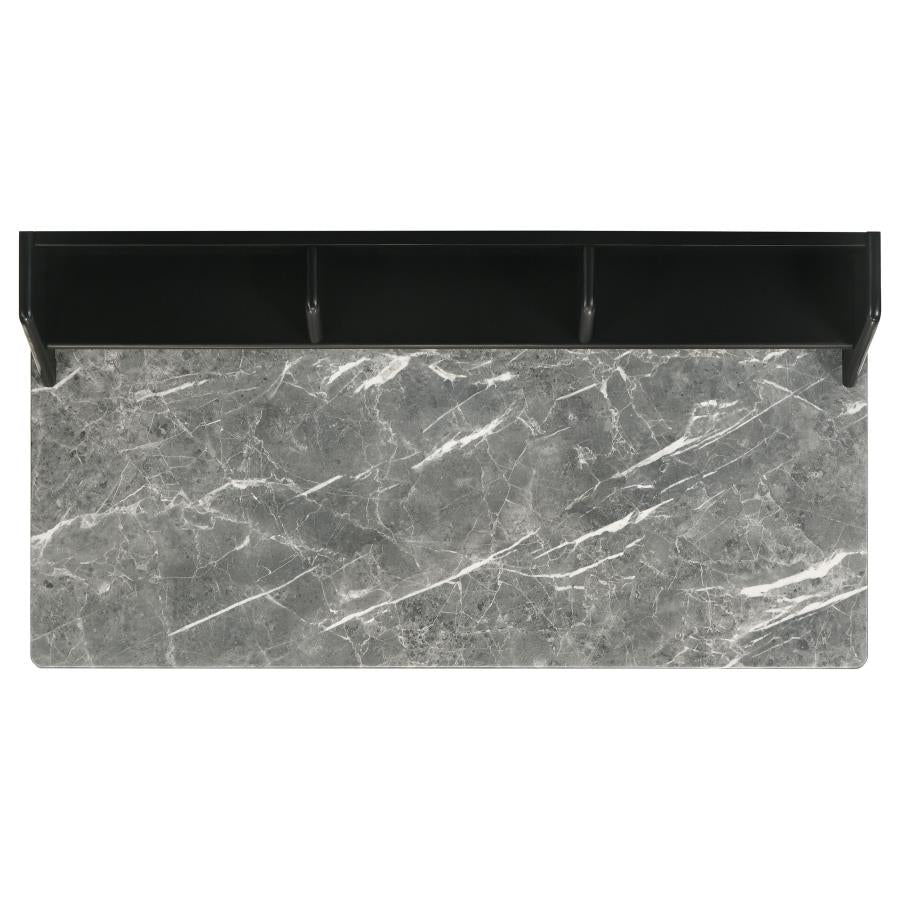 Besler 47-inch SmartTop Writing Desk with Shelf Grey Stone and Black