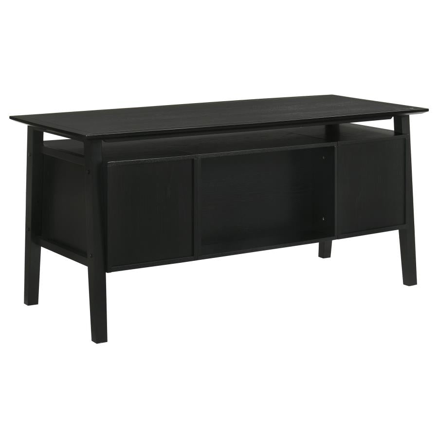 Goodson 64-inch 4-Drawer Double Pedestal Computer Desk Black