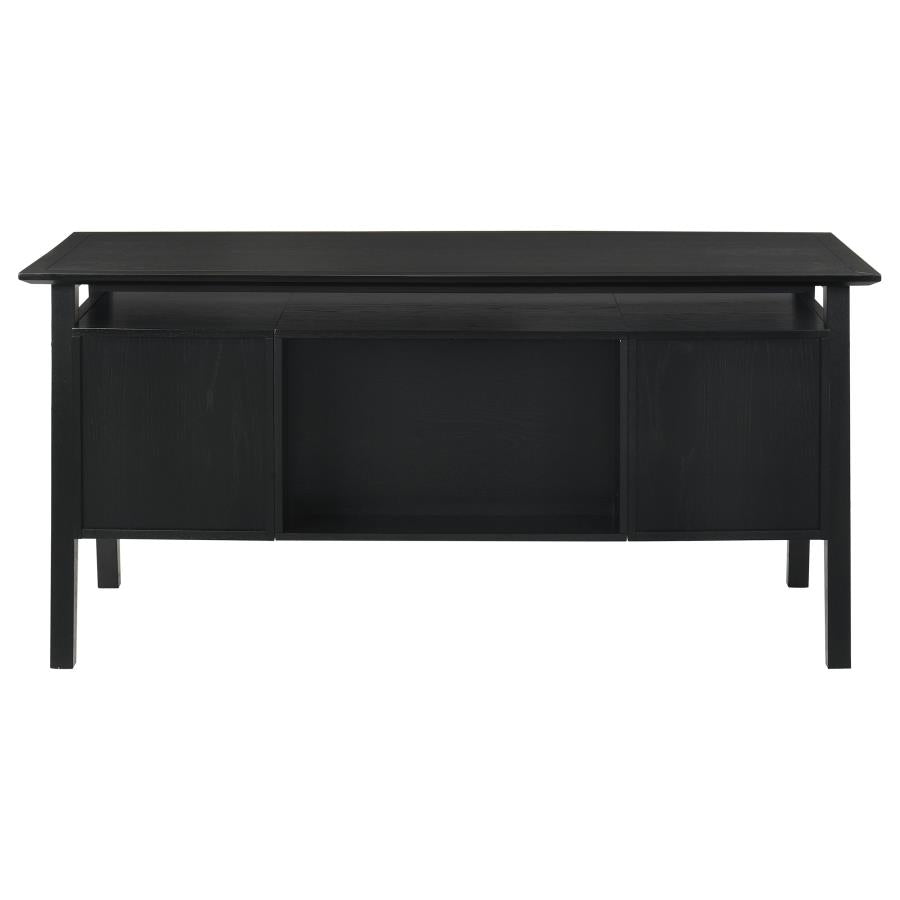 Goodson 64-inch 4-Drawer Double Pedestal Computer Desk Black