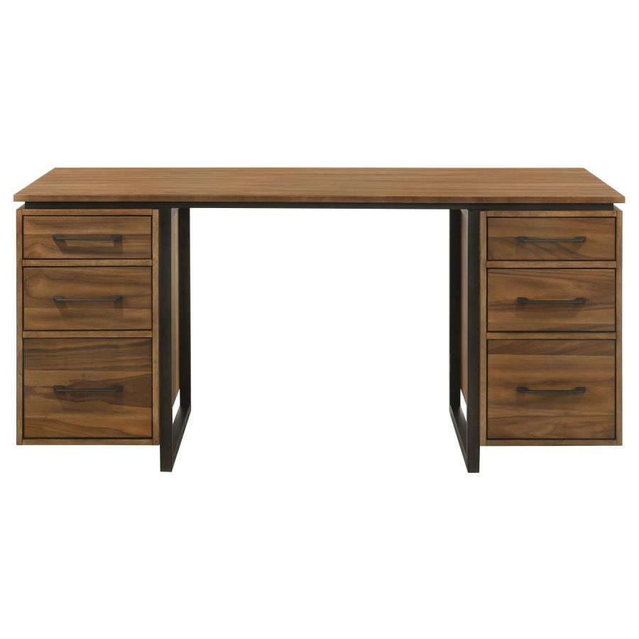 Berhalter 6-Drawer Double Pedestal File Computer Desk