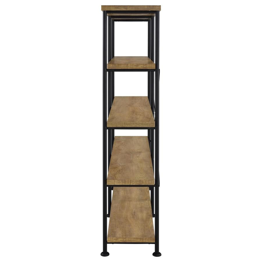 Analiese 63-inch 4-shelf Double Bookshelf Mango