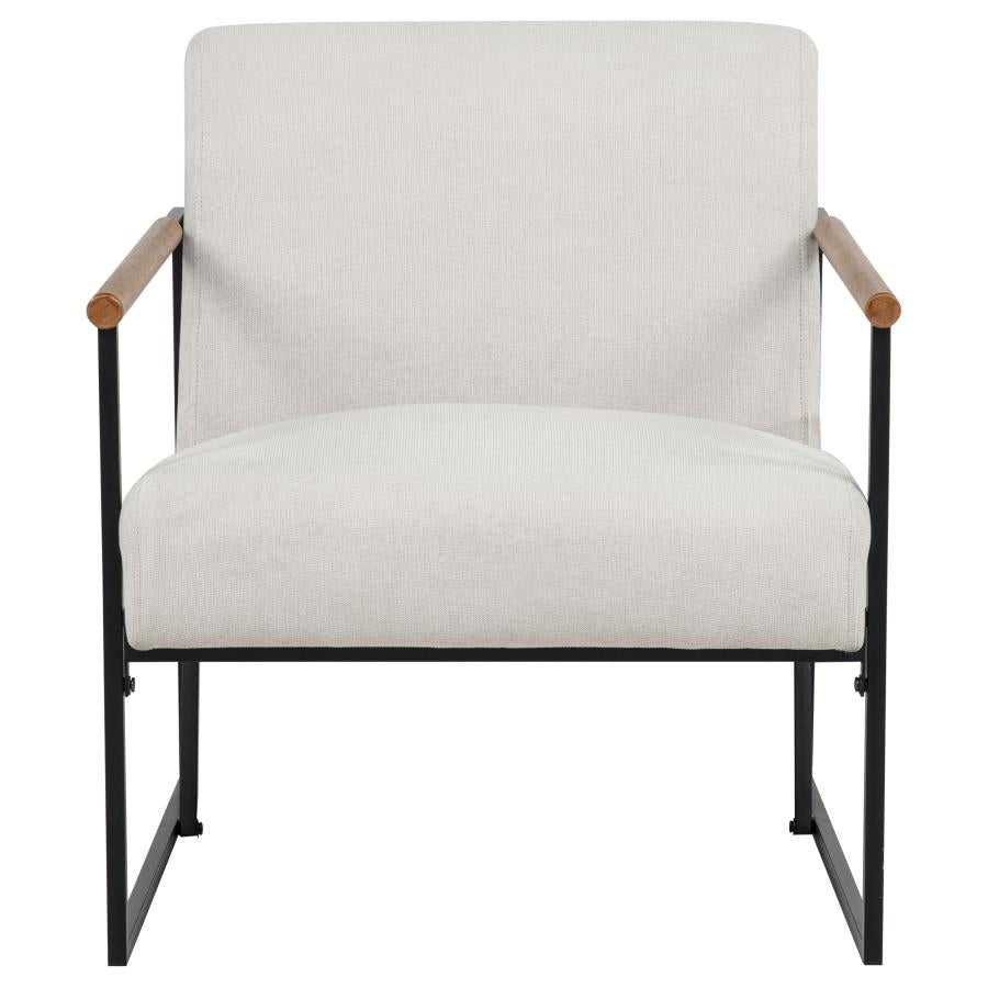 Monsen Fabric Upholstered Metal Frame Accent Chair Ivory