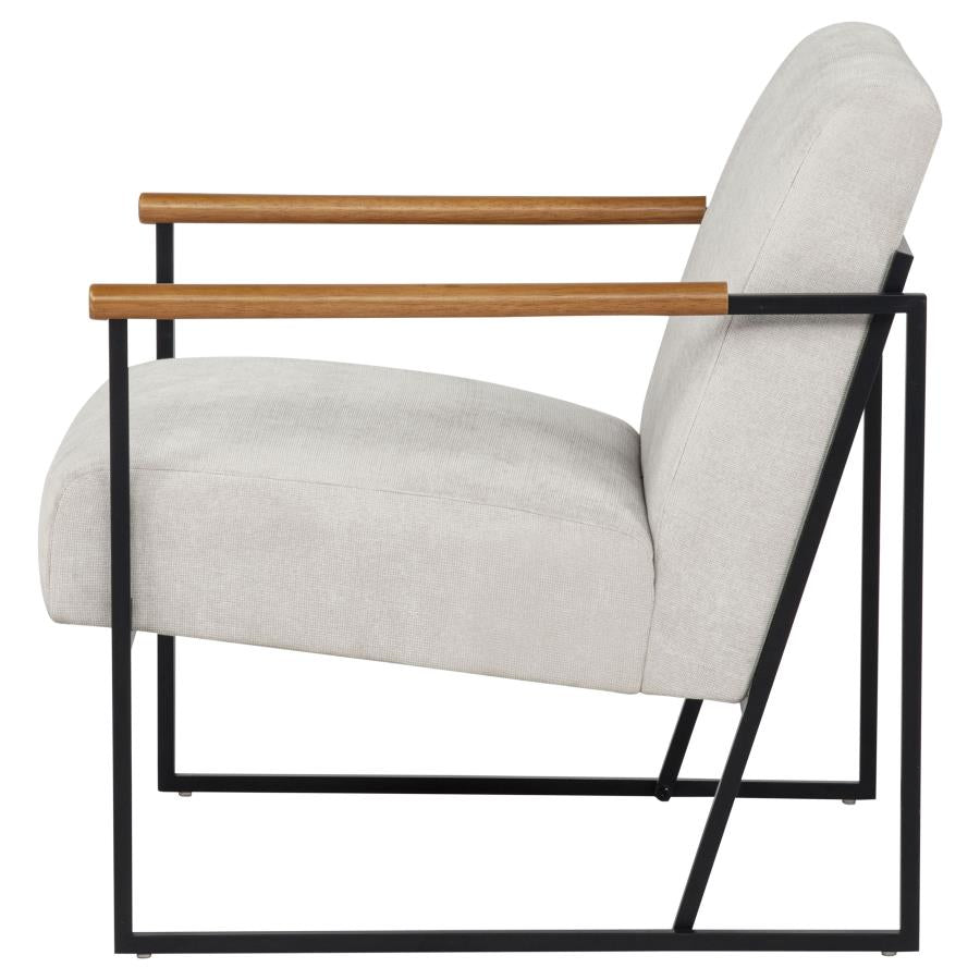 Monsen Fabric Upholstered Metal Frame Accent Chair Ivory