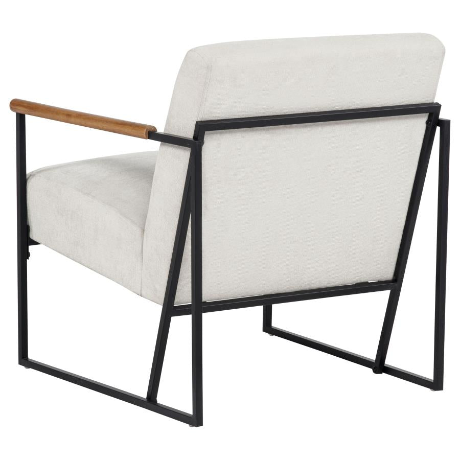 Monsen Fabric Upholstered Metal Frame Accent Chair Ivory