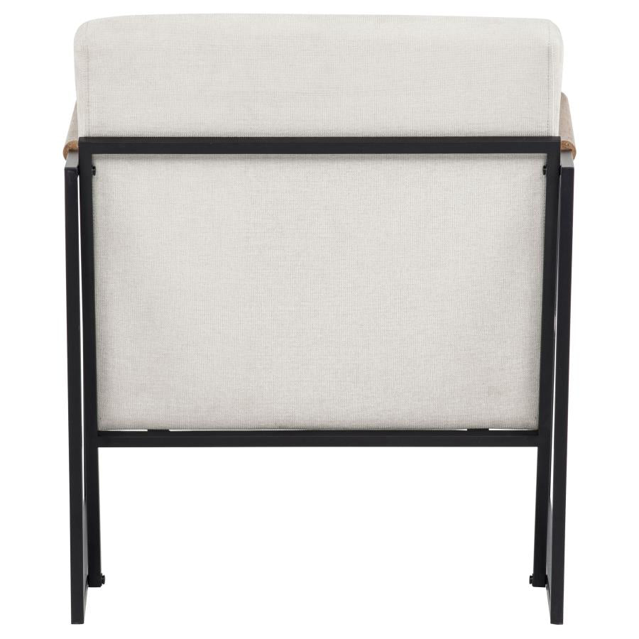 Monsen Fabric Upholstered Metal Frame Accent Chair Ivory