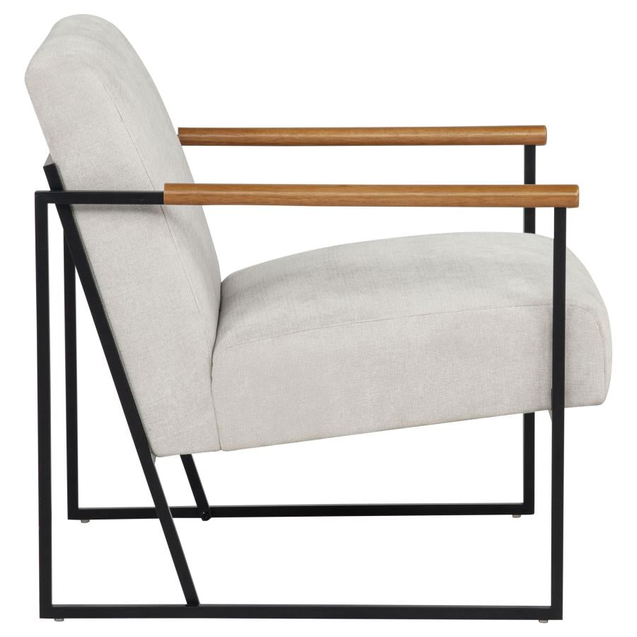 Monsen Fabric Upholstered Metal Frame Accent Chair Ivory