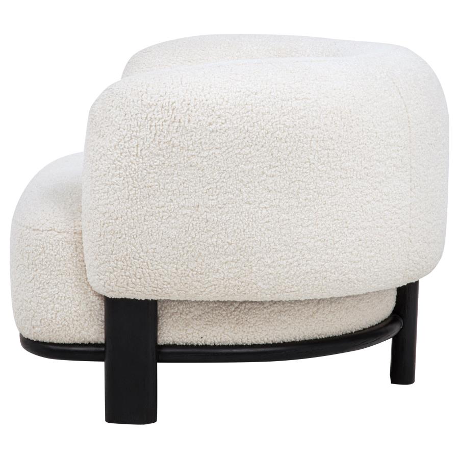 Lawler Upholstered Barrel Back Accent Chair Ivory and Black