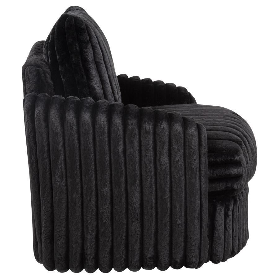 Sarco Corduroy Upholstered Swivel Accent Arm Chair Black