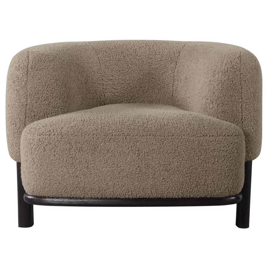 Lawler Upholstered Barrel Back Accent Chair Brown and Black