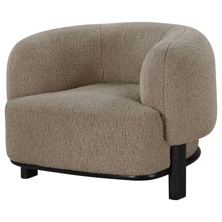 Lawler Upholstered Barrel Back Accent Chair Brown and Black
