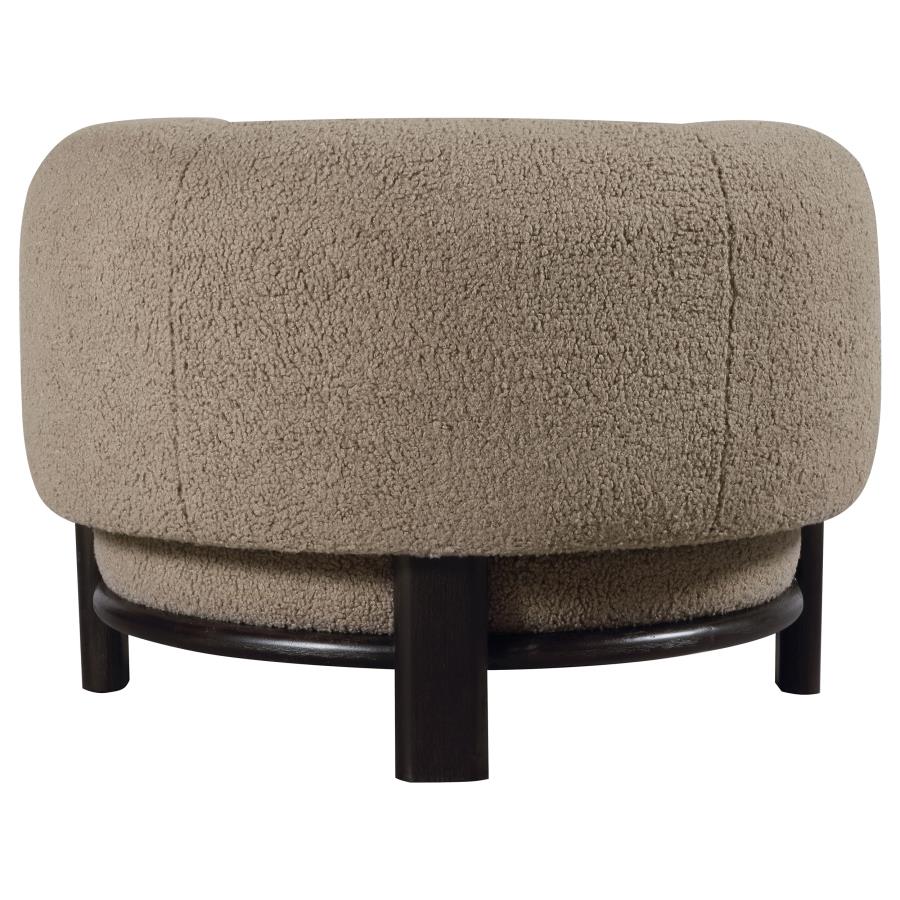 Lawler Upholstered Barrel Back Accent Chair Brown and Black