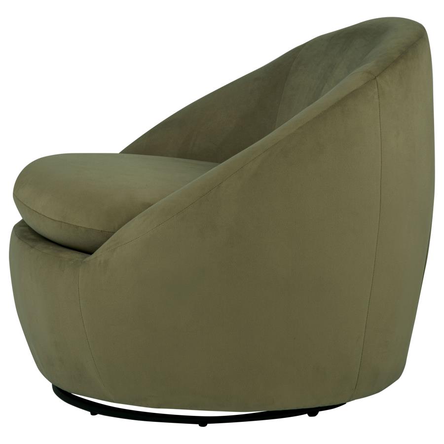 Myernick Velvet Upholstered Swivel Accent Chair Olive