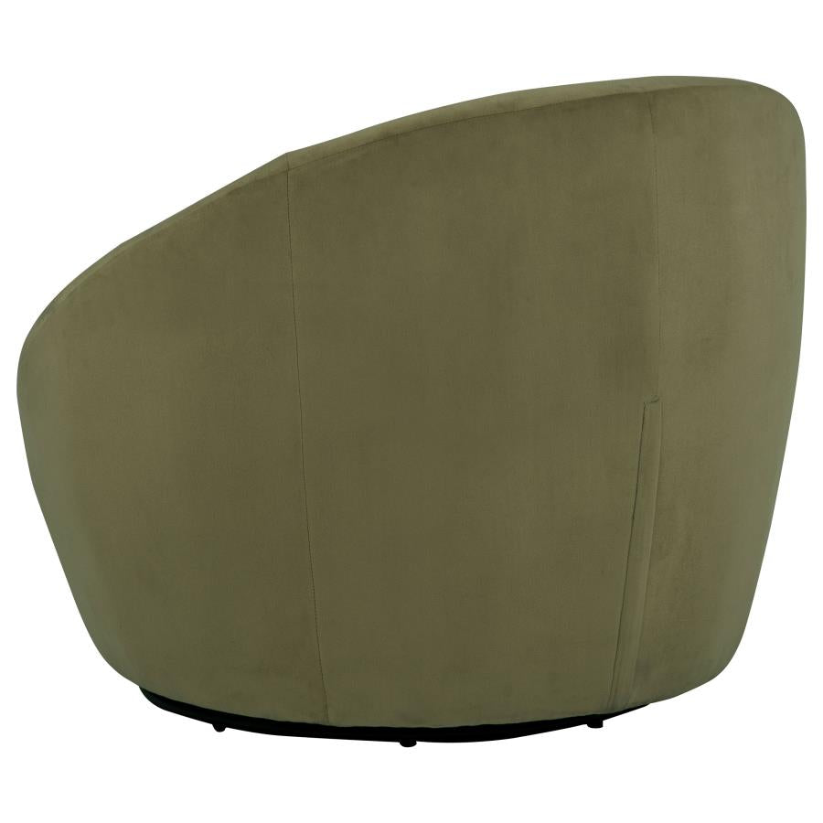 Myernick Velvet Upholstered Swivel Accent Chair Olive