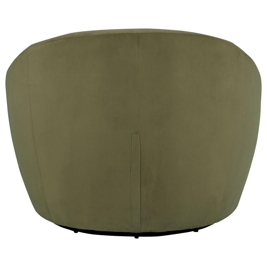 Myernick Velvet Upholstered Swivel Accent Chair Olive
