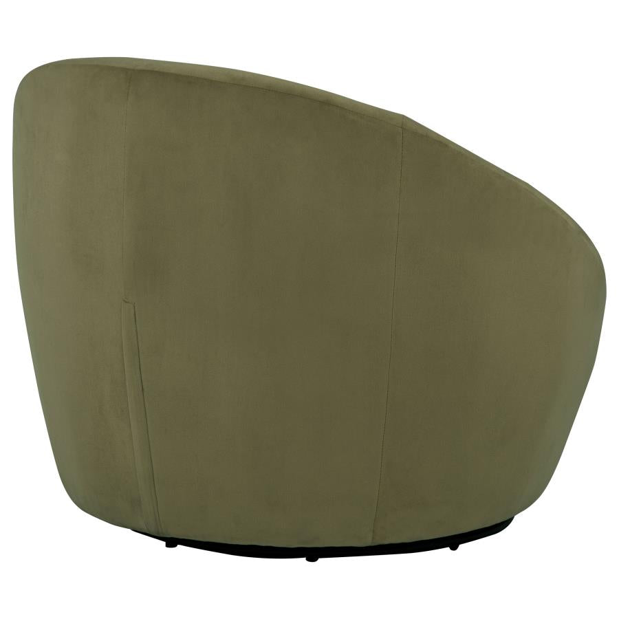 Myernick Velvet Upholstered Swivel Accent Chair Olive