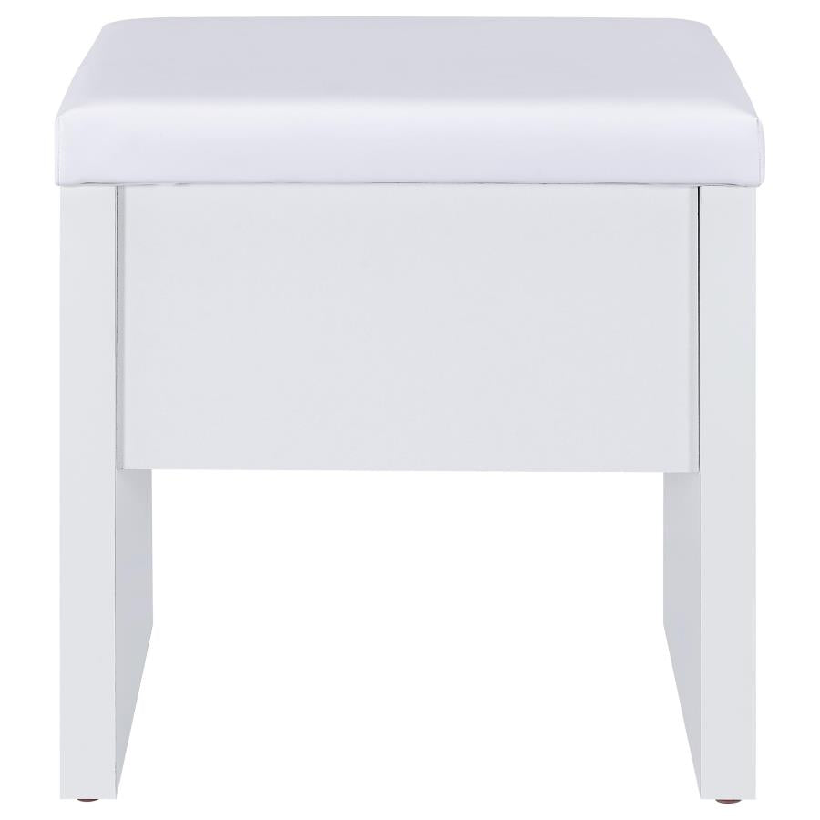 Bunbury Makeup Vanity Table Set Storage Mirror and Stool White