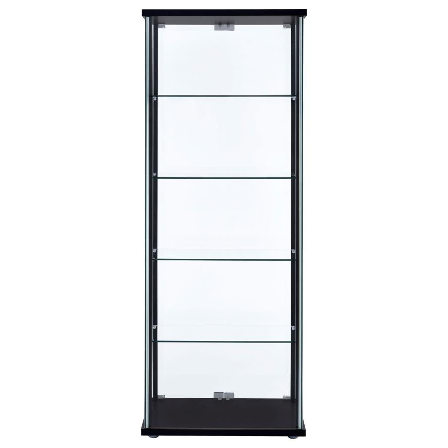 Delphinium 4-Shelf Clear Glass Curio Display Cabinet Black