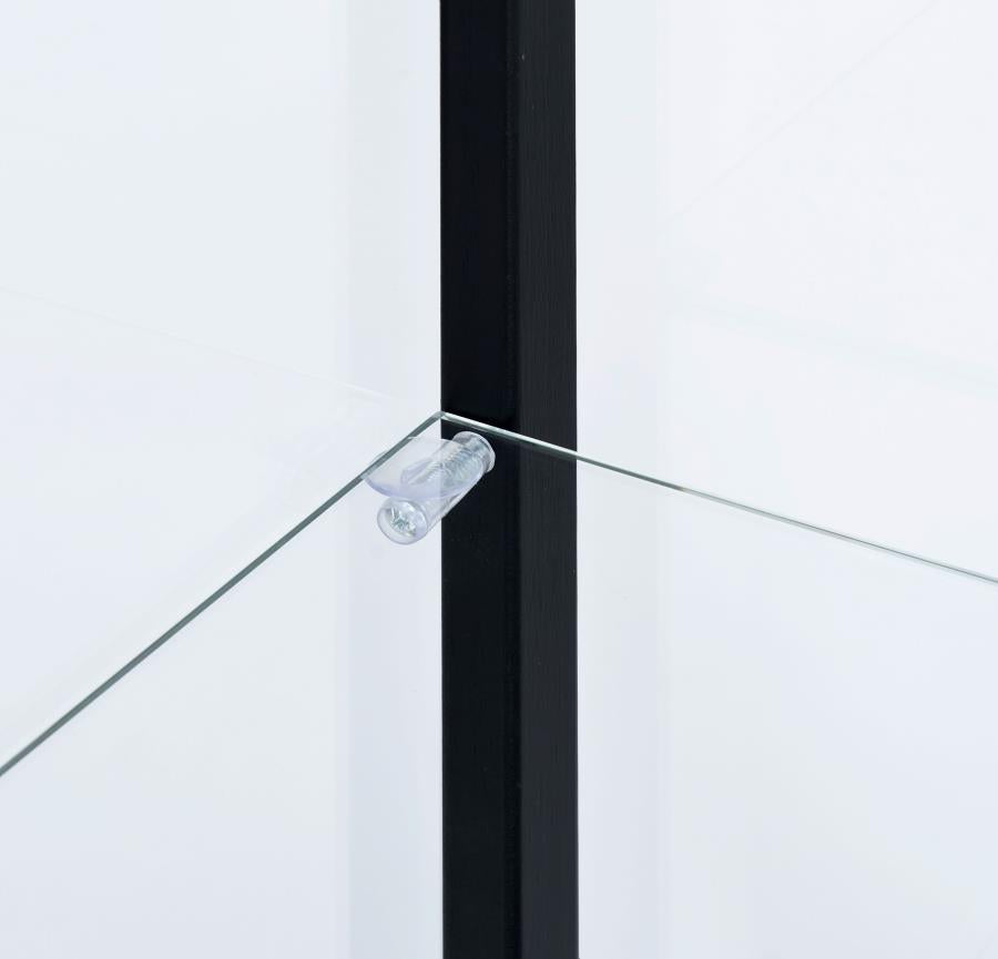 Delphinium 4-Shelf Clear Glass Curio Display Cabinet Black