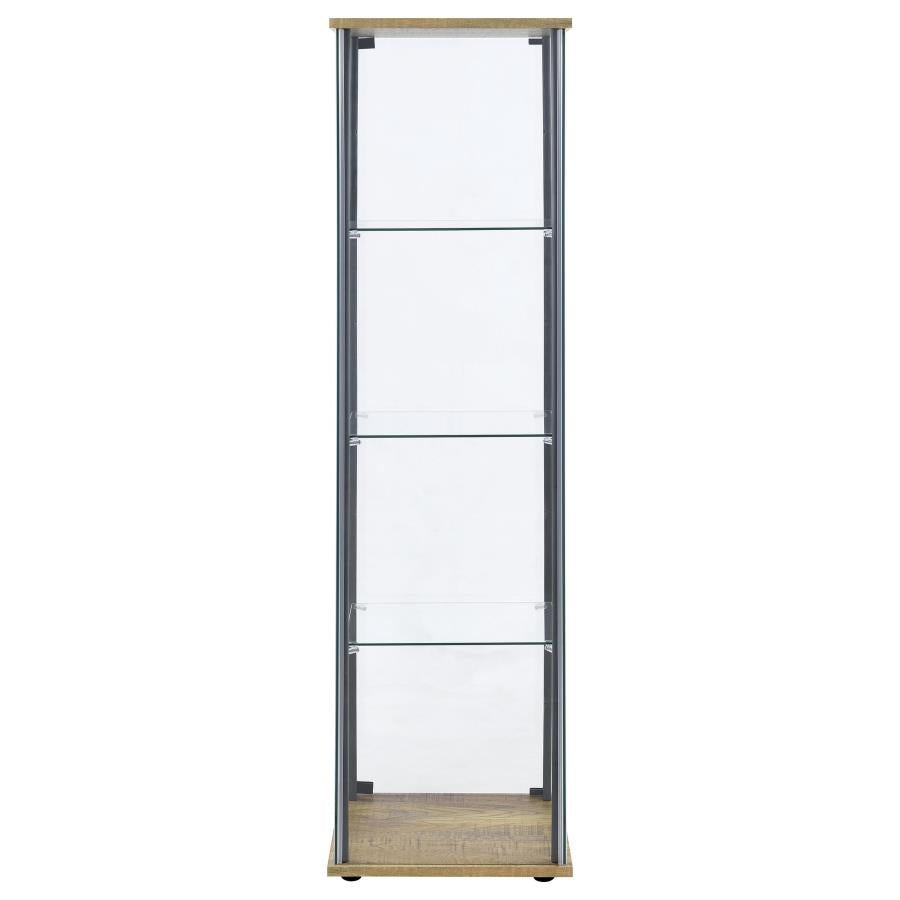 Bellatrix 3-shelf Clear Glass Curio Cabinet Mango