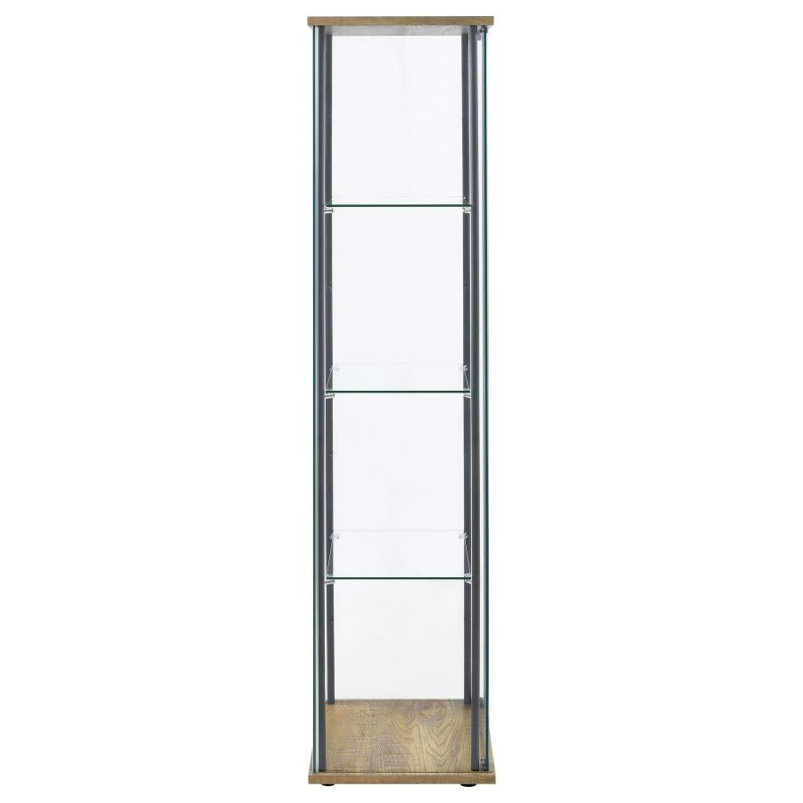 Bellatrix 3-shelf Clear Glass Curio Cabinet Mango