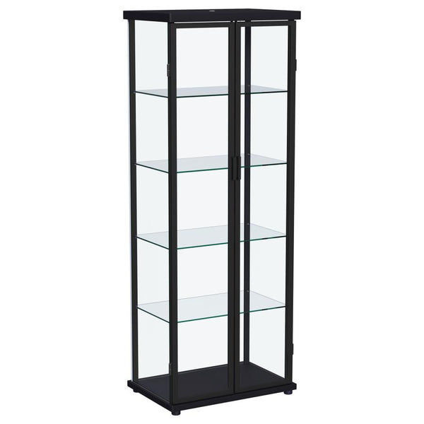 Carrillo 4-shelf Display Curio Cabinet with LED Lighting Black