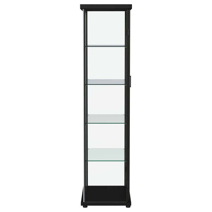 Carrillo LED 4-Shelf Glass Curio Display Cabinet Black