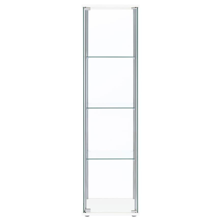 Bellatrix 3-shelf Clear Glass Curio Cabinet White